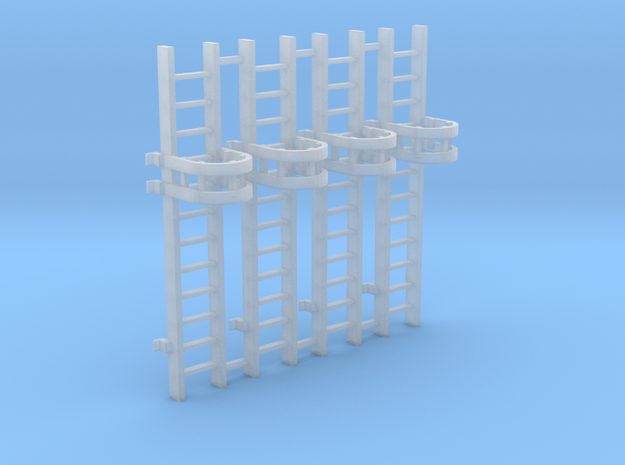 'N Scale' - (4) - 10' Caged Ladder in Tan Fine Detail Plastic