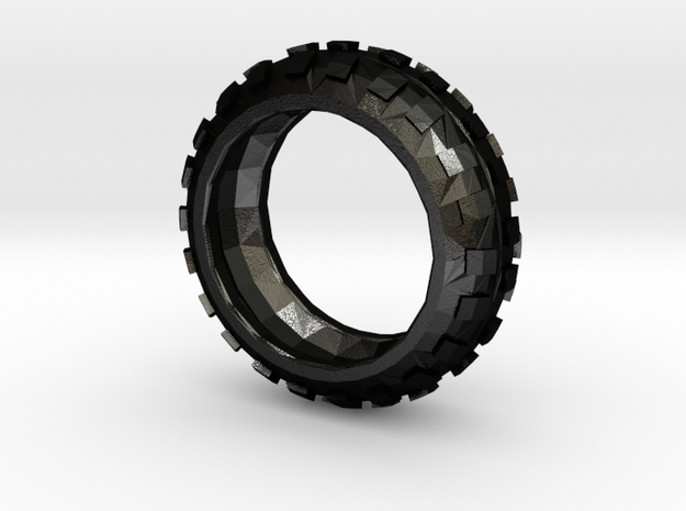 Motorcycle/Dirt Bike/Scrambler Tire Ring Size 7 in Matte Black Steel