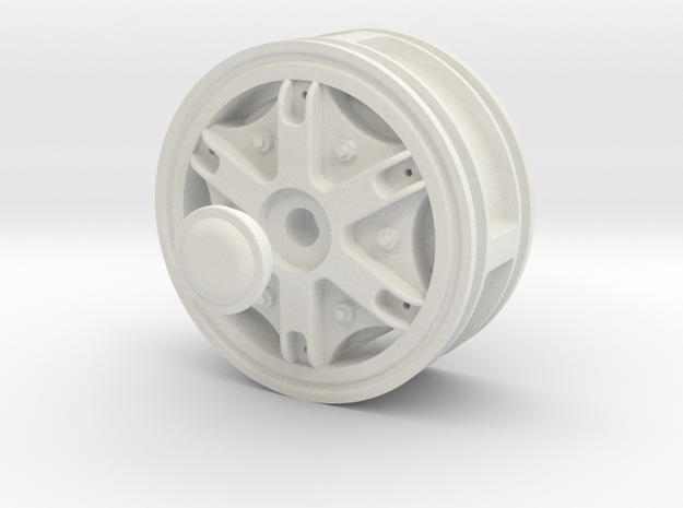 Wheel-Front-Hex-drive in White Natural Versatile Plastic
