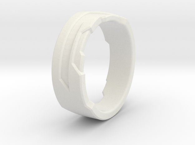 Ring Size H in White Natural Versatile Plastic