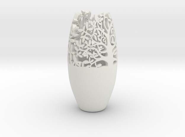  Decorative Tabletop Flower Vase  in White Natural Versatile Plastic