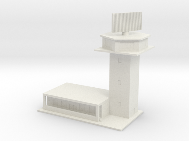 1/600 Control Tower And RADAR in White Natural Versatile Plastic
