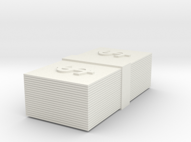 Stack of Money Custom Board Game Piece  in White Natural Versatile Plastic