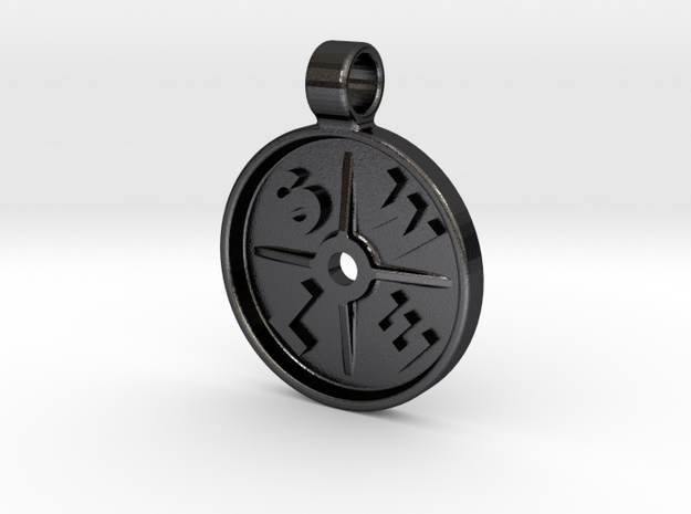 SWOLE Plate - Pendant Small in Polished and Bronzed Black Steel