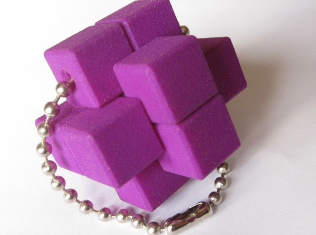 QBurr Keychain Puzzle in Purple Processed Versatile Plastic