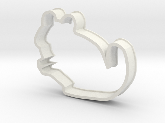 Chinchilla Cookie Cutter Improved in White Natural Versatile Plastic