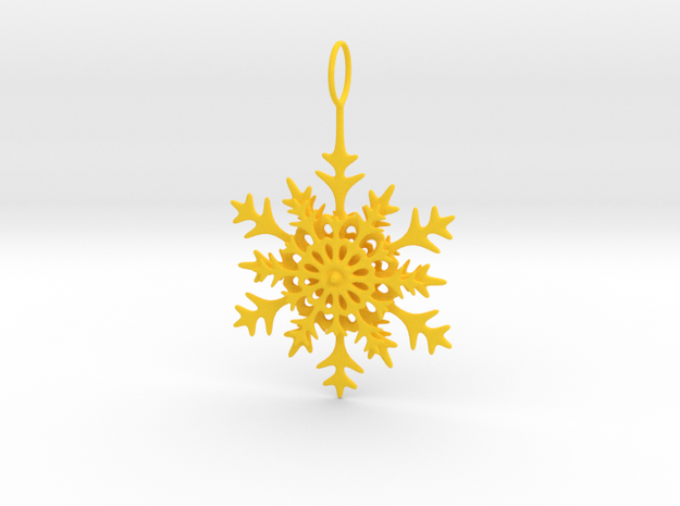 Christmas Snowflake in Yellow Processed Versatile Plastic