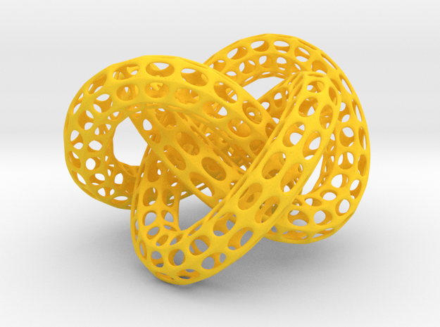 Webbed Knot with Intergrated Spheres in Yellow Processed Versatile Plastic