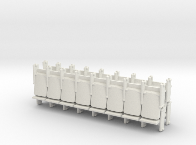 HO Scale 8 X 4 Theater Seats  in White Natural Versatile Plastic
