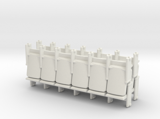HO Scale 6 x 4 Theater Seats in White Natural Versatile Plastic