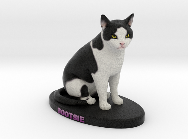 Custom Cat Figurine - Bootsie in Full Color Sandstone