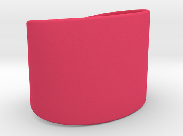 Wrist Cuff - simple curve in Pink Processed Versatile Plastic