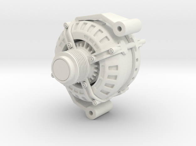 3D Printed Alternator - Large in White Natural Versatile Plastic