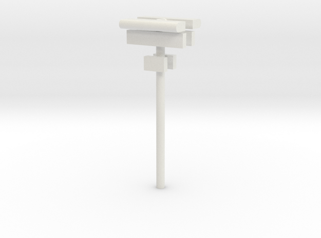 1/160 - DSB Stations lampe (dobbelt) med skilt og  in White Natural Versatile Plastic