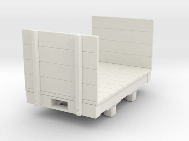 Gn15 small 5ft flat wagon with high ends  in White Natural Versatile Plastic