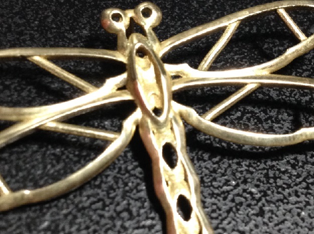Dragonfly Pendant mk2 in Polished Brass