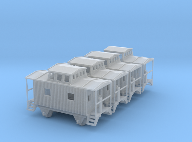 Bobber Caboose - Set of 4 - Zscale in Smooth Fine Detail Plastic