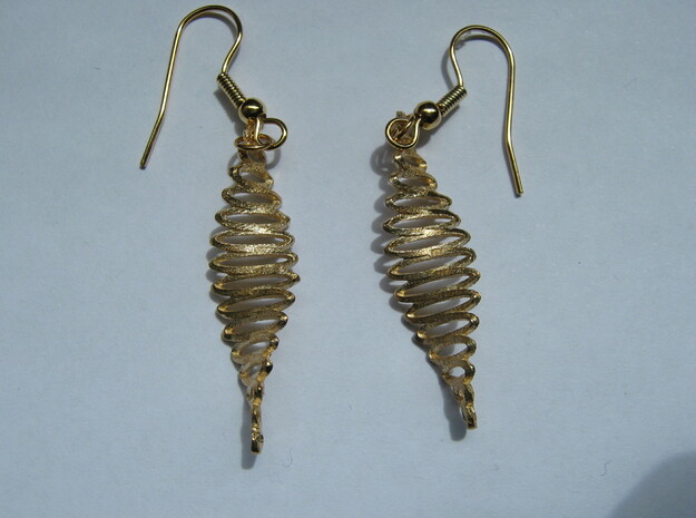 Twisted Curves 3 Earrings in Natural Bronze