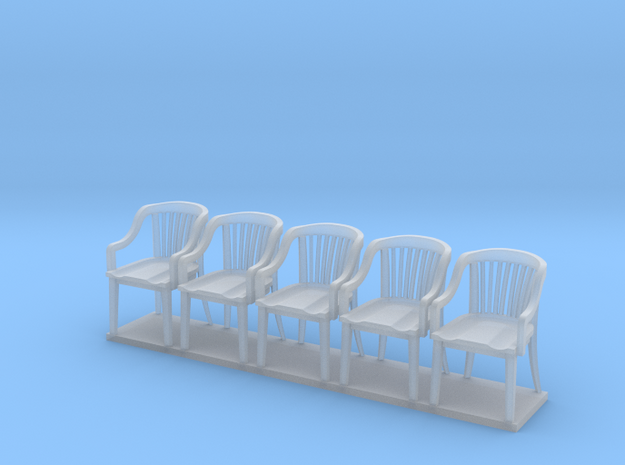 Miniature 1:48 Bankers Chairs (5) in Tan Fine Detail Plastic