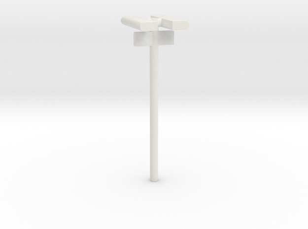 1/160 - DSB Stations lampe (dobbelt) med Spornumme in White Natural Versatile Plastic