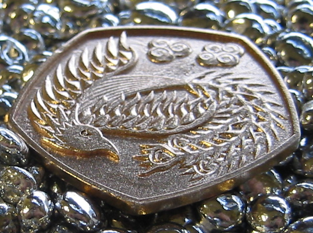 Detailed Dragon Coin in Natural Bronze