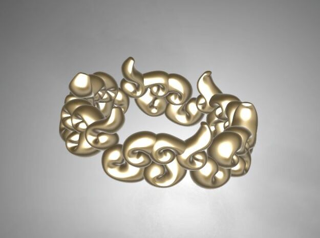 Six Clouds size:4-4.5 in Polished Gold Steel