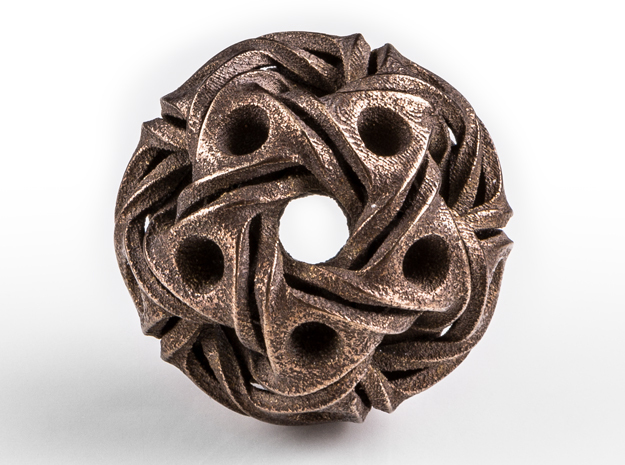 Aztec Ball Pendant 28mm in Polished Bronze Steel