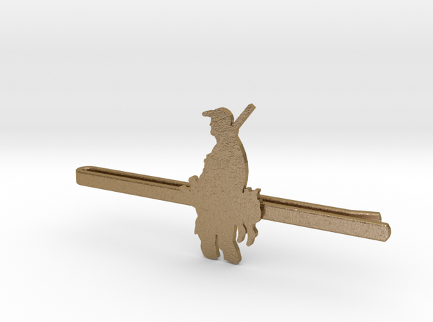 Duck Hunter Tie Clip  in Polished Gold Steel