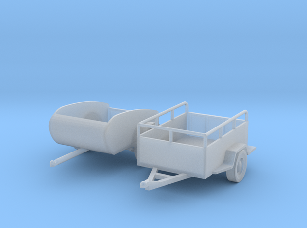 Small Trailers S Scale in Smooth Fine Detail Plastic