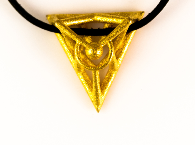 Triangle Line Pendant in Polished Gold Steel