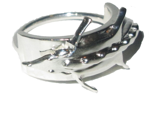 Fox Stole Ring - Sz. 9 in Fine Detail Polished Silver