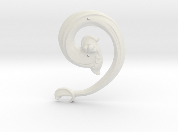 Art Nouveau House Number: 9 at 6" in White Natural Versatile Plastic