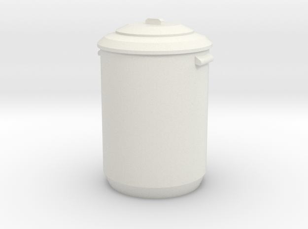 1:24 Garbage Can - Dustbin in White Natural Versatile Plastic