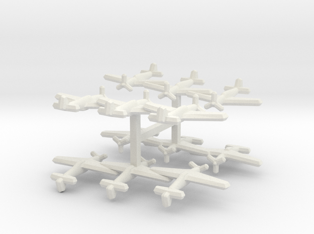 P-51A/Mustang II (Triplet) 1/900 x4 in White Natural Versatile Plastic