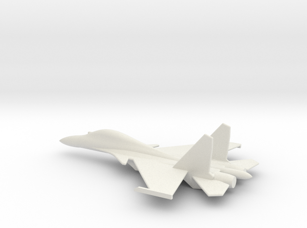 Su-30 Flanker C Russian Jet 1/285 scale in White Natural Versatile Plastic