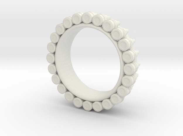 Bullet ring(size is = USA 5) in White Natural Versatile Plastic
