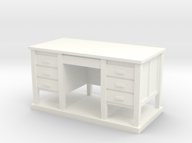 Miniature 1:48 Desk in White Processed Versatile Plastic