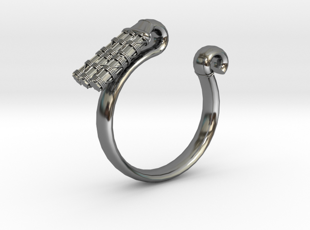 Pharaoh Staff & Tassel Ring - Sz. 8 in Fine Detail Polished Silver