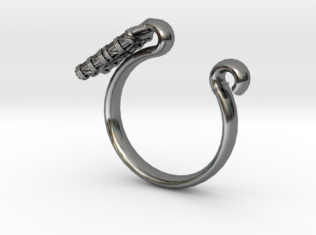 Pharaoh Staff & Tassel Ring - Sz. 6 in Fine Detail Polished Silver