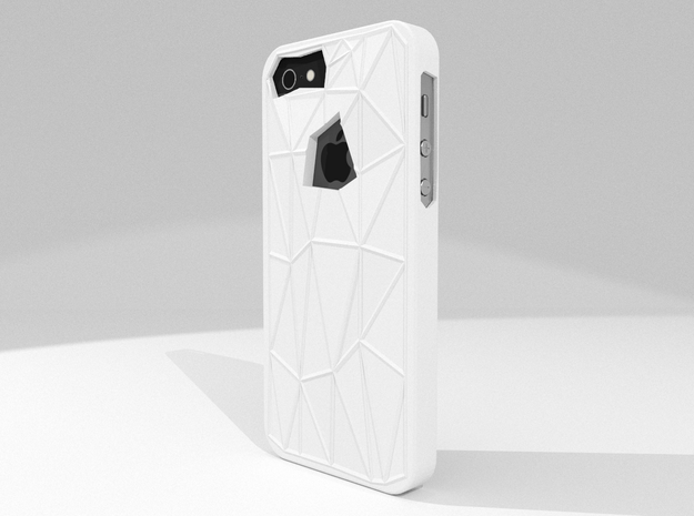 Faceted iPhone 5/5s Case in White Processed Versatile Plastic