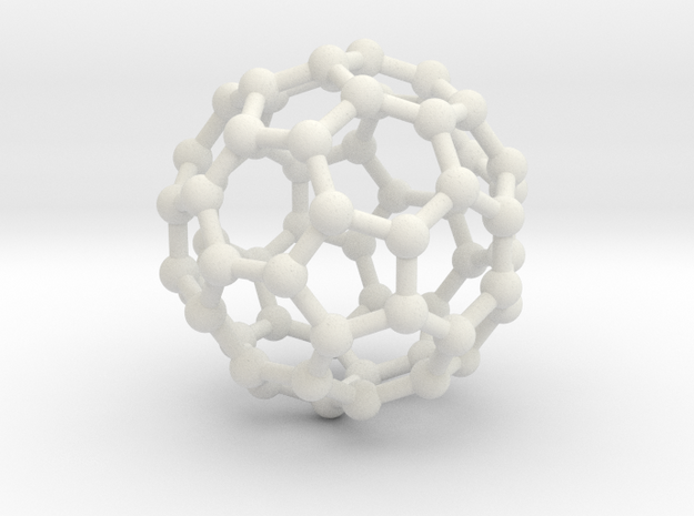 Truncated Icosahedron (bucky ball) in White Natural Versatile Plastic