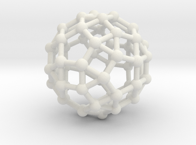 Rhombicosidodecahedron in White Natural Versatile Plastic