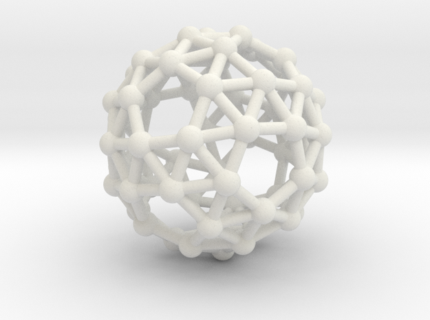 Snub Dodecahedron (left-handed) in White Natural Versatile Plastic