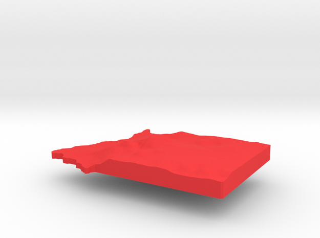 Equatorial Guinea Terrain Pendant in Red Processed Versatile Plastic