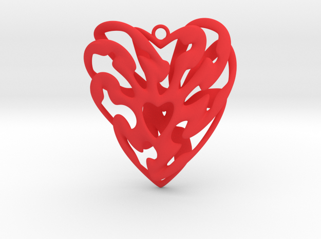 Heart Cage in Red Processed Versatile Plastic