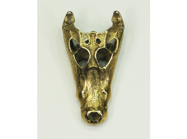 Jacaré Alligator skull - 64 mm in Polished Bronzed Silver Steel