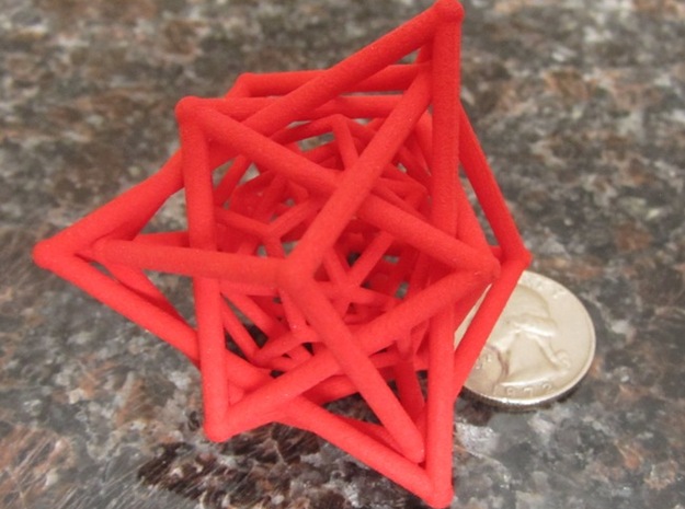 Platonic Tangle #1 in Red Processed Versatile Plastic