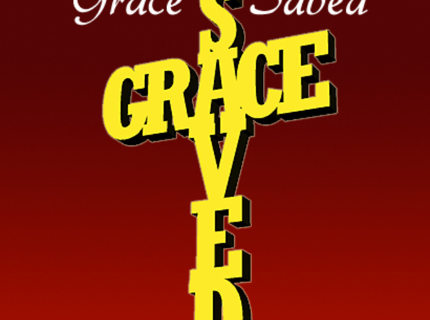 Saved By Grace in Polished Gold Steel