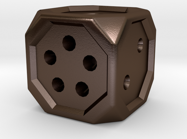 Dice131 in Polished Bronze Steel