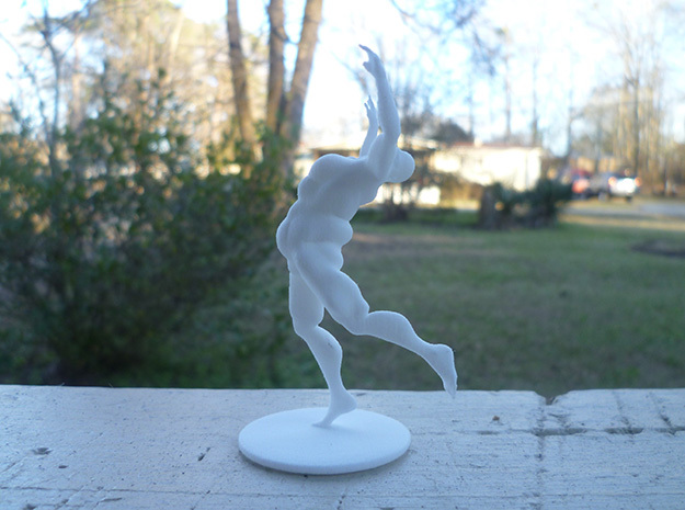 Old Man Pose Dance in White Processed Versatile Plastic